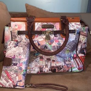 Nicole Lee laptop carry bag & matching wallet set